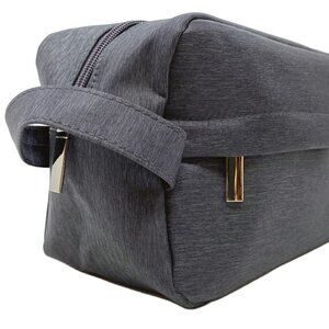 Dark Grey Men's Dopp kit  Toiletries Bag Travel Bag  with top and side zip NEW